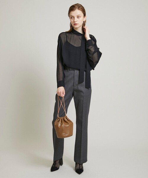 JANE SMITH / JOHN SMITH（ジェーンスミスジョンスミス）の「【JANE SMITH(ジェーンスミス)】レザードローストリングバッグ 21WBG-#944S/レザー巾着（ハンドバッグ・レディース・キャメル/ブラック・0）」の4枚目の写真