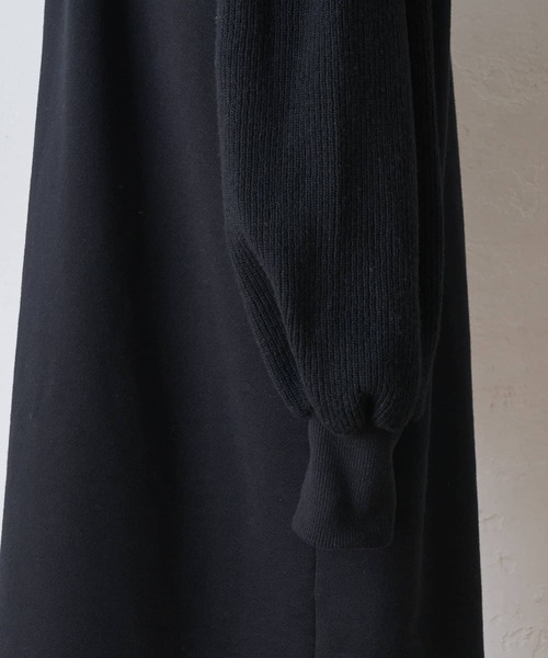 BEARDSLEY（ビアズリー）の「ボリューム袖裏毛ワンピース（ワンピース・レディース・ブラック/グレー・FREE）」の8枚目の写真
