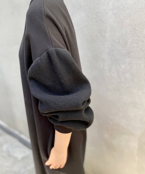 BEARDSLEY（ビアズリー）の「ボリューム袖裏毛ワンピース（ワンピース・レディース・ブラック/グレー・FREE）」の14枚目の写真