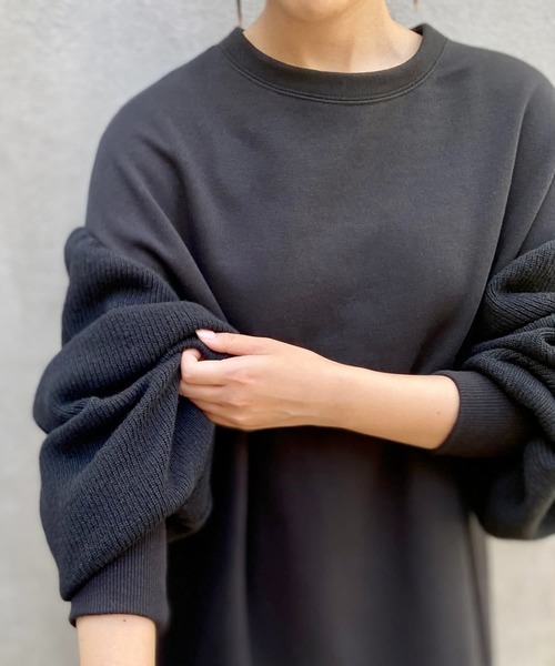 BEARDSLEY（ビアズリー）の「ボリューム袖裏毛ワンピース（ワンピース・レディース・ブラック/グレー・FREE）」の15枚目の写真