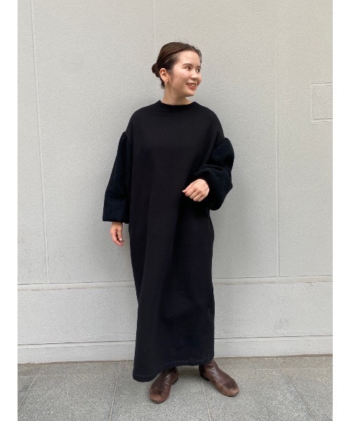 BEARDSLEY（ビアズリー）の「ボリューム袖裏毛ワンピース（ワンピース・レディース・ブラック/グレー・FREE）」の19枚目の写真