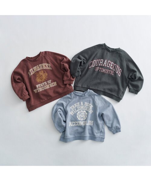 BREEZE（ブリーズ）の「カレッジリンクトレーナー（スウェット・キッズ・チャコール/レインボー/ネイビー/ピンク/ミント/サックスブルー/アイボリー/キナリ/ブラウン・120/130/110/140/150/100/90）」の21枚目の写真