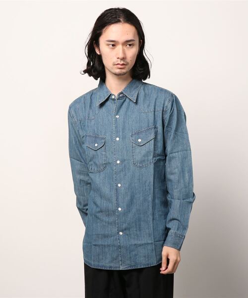 Wrangler（ラングラー）の「Wrangler/別注レギュラーカラーウエスタンドレスシャツ（シャツ/ブラウス・メンズ・ブラック/ブルー/ホワイト/ネイビー・XL/S/L/M）」の18枚目の写真