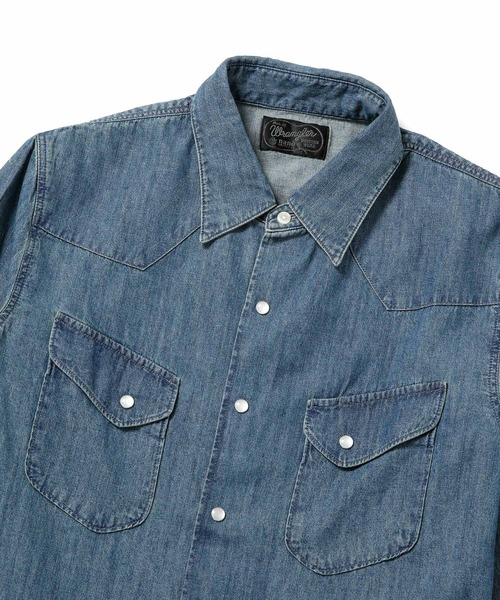 Wrangler（ラングラー）の「Wrangler/別注レギュラーカラーウエスタンドレスシャツ（シャツ/ブラウス・メンズ・ブラック/ブルー/ホワイト/ネイビー・XL/S/L/M）」の8枚目の写真