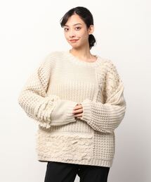 Per sist ence | Per sist ence/パーシエンス　編み時切替 プルオーバー(ニット/セーター)