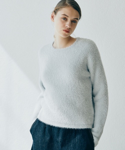 INED CLARO（イネドクラロ）の「《INED CLARO》シャギープルオーバー（ニット/セーター・レディース・グレー/ブルー/アイボリー・フリー）」の2枚目の写真