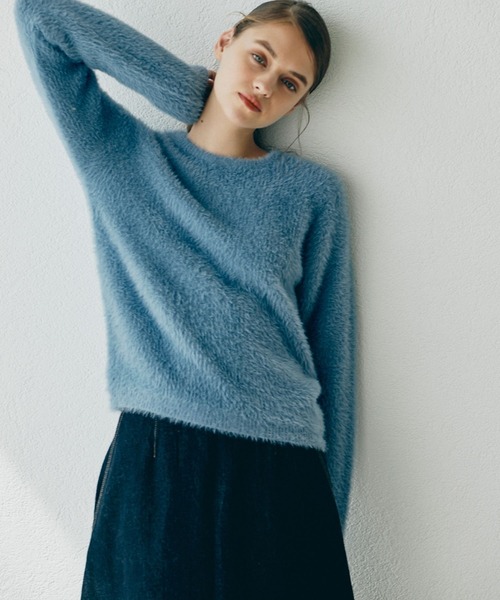 INED CLARO（イネドクラロ）の「《INED CLARO》シャギープルオーバー（ニット/セーター・レディース・グレー/ブルー/アイボリー・フリー）」の3枚目の写真