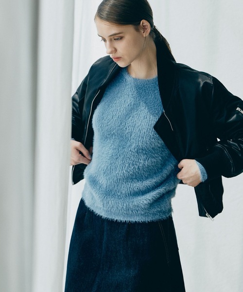 INED CLARO（イネドクラロ）の「《INED CLARO》シャギープルオーバー（ニット/セーター・レディース・グレー/ブルー/アイボリー・フリー）」の5枚目の写真