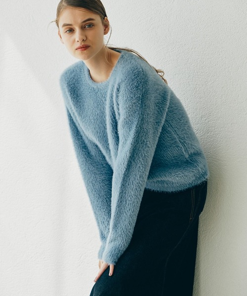 INED CLARO（イネドクラロ）の「《INED CLARO》シャギープルオーバー（ニット/セーター・レディース・グレー/ブルー/アイボリー・フリー）」の7枚目の写真