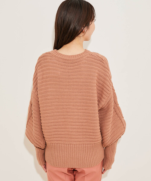 vis-`a-vis（ビサビ）の「【WEB限定】ボリュームたっぷり。ケーブルミドルゲージニットプルオーバー（ニット/セーター・レディース・ホワイト/ブラック/ベージュ系その他/イエロー系その他/オレンジ系その他/ラベンダー/レッド・FREE）」の20枚目の写真