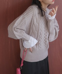 vis-`a-vis | 【ドラマ着用】【vis-`a-vis】ボリュームたっぷり。ケーブルミドルゲージニットプルオーバー(ニット/セーター)