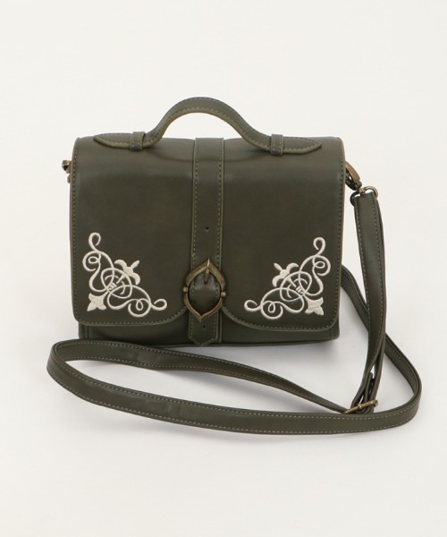 axes femme（アクシーズファム）の「フラップ刺繍スクエアバッグ（ショルダーバッグ・レディース・ワイン/ネイビー/カーキ・MEDIUM）」の22枚目の写真