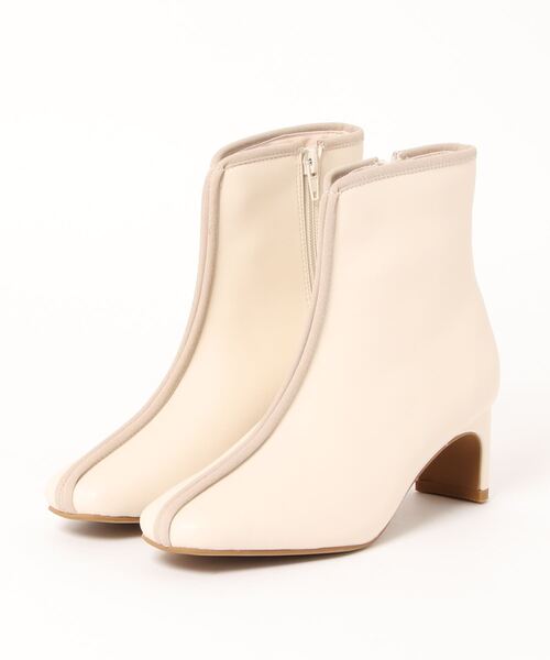 Fabby fabby（ファビィーファビィー）の「パイピングセットバックヒールショートブーツ（ブーツ・レディース・ブラウン/ブラック/オフホワイト・MEDIUM/SMALL/LARGE）」の20枚目の写真