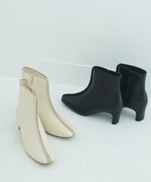 Fabby fabby（ファビィーファビィー）の「パイピングセットバックヒールショートブーツ（ブーツ・レディース・ブラウン/ブラック/オフホワイト・MEDIUM/SMALL/LARGE）」の14枚目の写真