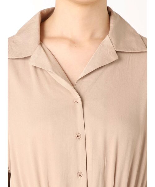 EMODA（エモダ）の「【AD】レーヨン開襟OP（シャツワンピース・レディース・ベージュ/ネイビー/カーキ・FREE）」の7枚目の写真