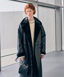 tk.TAKEO KIKUCHI | シンセティックレザー×ファー リバーシブルコート(チェスターコート)