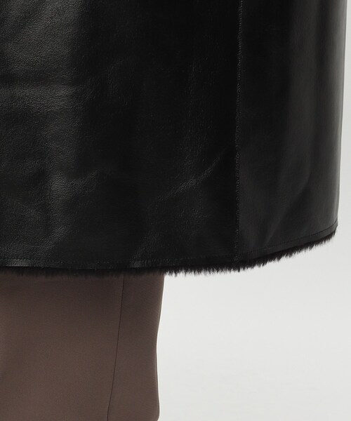 tk.TAKEO KIKUCHI（ティーケータケオキクチ）の「◆シンセティックレザー×ファー リバーシブルコート（チェスターコート・メンズ・ブラック・88）」の13枚目の写真