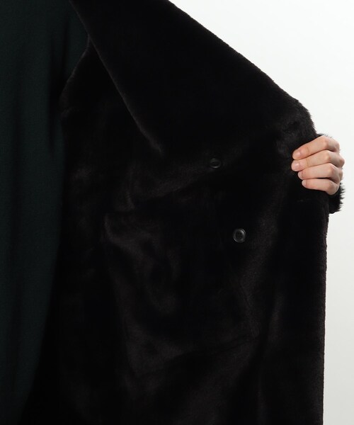 tk.TAKEO KIKUCHI（ティーケータケオキクチ）の「◆シンセティックレザー×ファー リバーシブルコート（チェスターコート・メンズ・ブラック・88）」の15枚目の写真