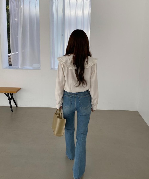 mood for a day（ムードフォーアデイ）の「washing boots cut denim / ウォッシングブーツカットデニム（デニムパンツ・レディース・ケミカルウォッシュ・SMALL/MEDIUM）」の5枚目の写真