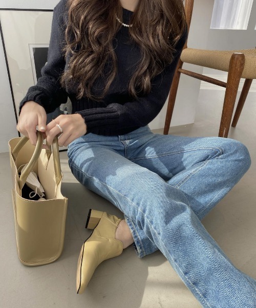 mood for a day（ムードフォーアデイ）の「washing boots cut denim / ウォッシングブーツカットデニム（デニムパンツ・レディース・ケミカルウォッシュ・SMALL/MEDIUM）」の3枚目の写真