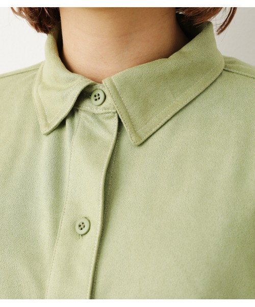 RODEO CROWNS WIDE BOWL(ロデオクラウンズワイドボウル)の「FAUX SUEDE ビッグシャツ(シャツ/ブラウス・レディース・ブラウン/ライトグリーン/ベージュ・FREE)」の21枚目の写真