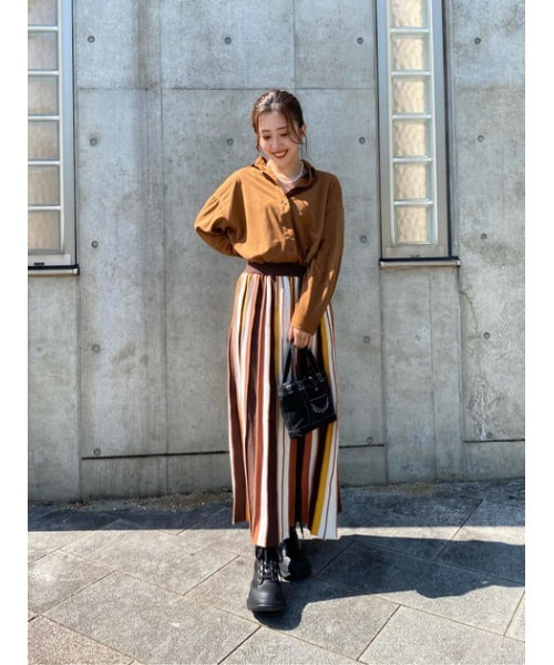 RODEO CROWNS WIDE BOWL(ロデオクラウンズワイドボウル)の「FAUX SUEDE ビッグシャツ(シャツ/ブラウス・レディース・ブラウン/ライトグリーン/ベージュ・FREE)」の7枚目の写真