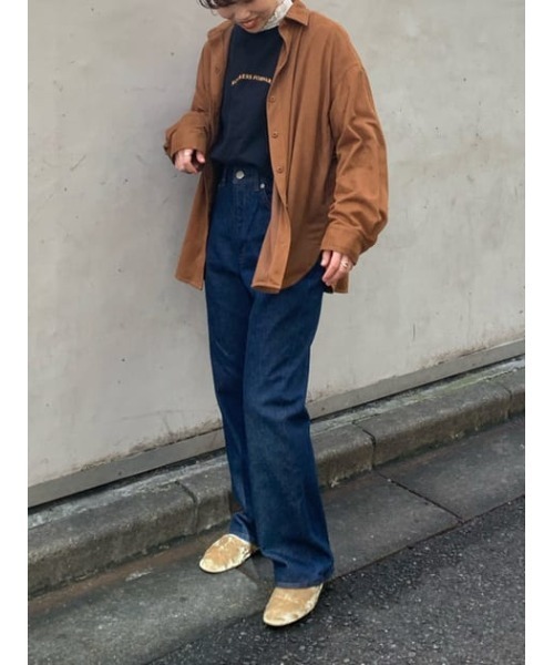 RODEO CROWNS WIDE BOWL(ロデオクラウンズワイドボウル)の「FAUX SUEDE ビッグシャツ(シャツ/ブラウス・レディース・ブラウン/ライトグリーン/ベージュ・FREE)」の9枚目の写真