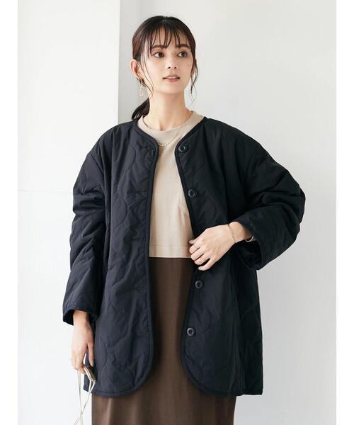 CRAFT STANDARD BOUTIQUE(クラフトスタンダードブティック)の「【CASHPAD】ノーカラー中綿キルトブルゾン *◇(ノーカラージャケット・レディース・ブラック/カーキ/ブラウン・FREE)」の17枚目の写真