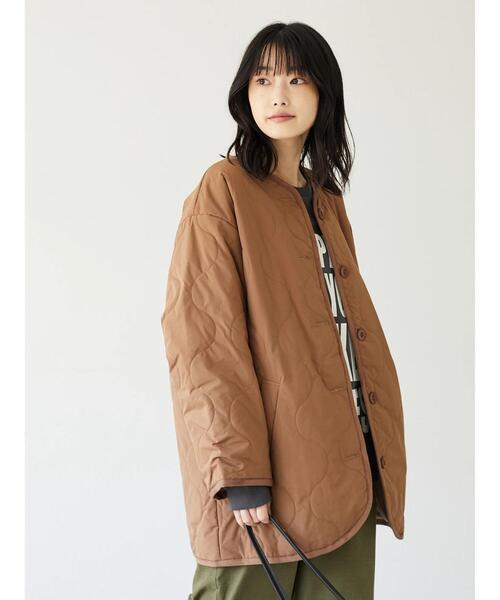 CRAFT STANDARD BOUTIQUE(クラフトスタンダードブティック)の「【CASHPAD】ノーカラー中綿キルトブルゾン *◇(ノーカラージャケット・レディース・ブラック/カーキ/ブラウン・FREE)」の18枚目の写真