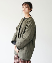 CRAFT STANDARD BOUTIQUE | 【CASHPAD】ノーカラー中綿キルトブルゾン　＊◇(ノーカラージャケット)