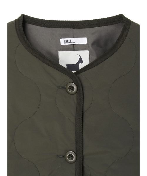 CRAFT STANDARD BOUTIQUE(クラフトスタンダードブティック)の「【CASHPAD】ノーカラー中綿キルトブルゾン *◇(ノーカラージャケット・レディース・ブラック/カーキ/ブラウン・FREE)」の15枚目の写真