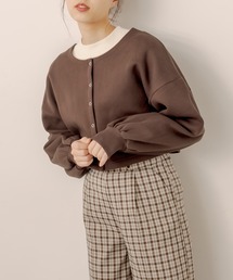 OLIVE des OLIVE | ２way着まわし、もちもち肌触り。裏起毛ダブルフロントトップス(カーディガン/ボレロ)