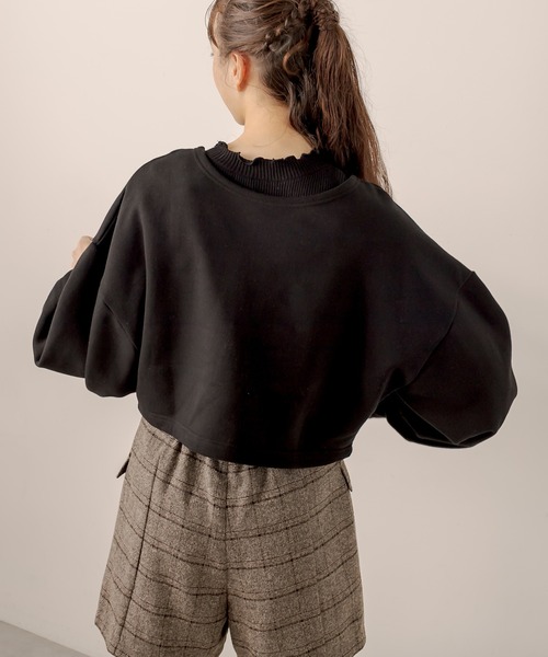 OLIVE des OLIVE（オリーブデオリーブ）の「２way着まわし、もちもち肌触り。裏起毛ダブルフロントトップス（カーディガン/ボレロ・レディース・ライトグレー/ブラック/ブラウン/レッド/グリーン・FREE）」の6枚目の写真