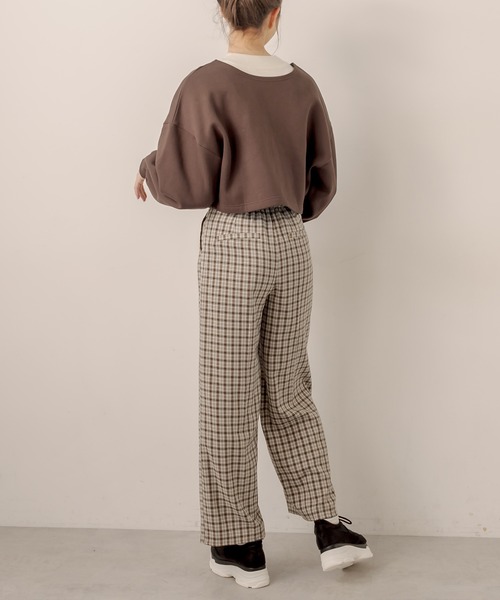 OLIVE des OLIVE（オリーブデオリーブ）の「２way着まわし、もちもち肌触り。裏起毛ダブルフロントトップス（カーディガン/ボレロ・レディース・ライトグレー/ブラック/ブラウン/レッド/グリーン・FREE）」の8枚目の写真