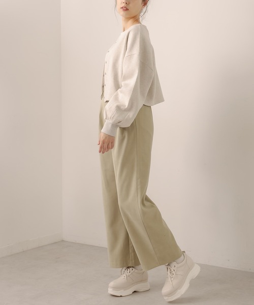 OLIVE des OLIVE（オリーブデオリーブ）の「２way着まわし、もちもち肌触り。裏起毛ダブルフロントトップス（カーディガン/ボレロ・レディース・ライトグレー/ブラック/ブラウン/レッド/グリーン・FREE）」の21枚目の写真