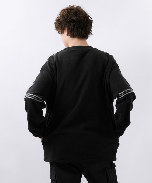 NEW BALANCE(ニューバランス)の「NB AT フリースクルー(スウェット・メンズ・ブラック/オレンジ系・LARGE/X-LARGE/MEDIUM/XX-LARGE/SMALL)」の4枚目の写真