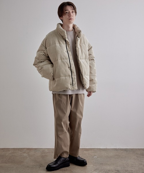 JUNRED(ジュンレッド)の「コーデュロイファイバールーズダウンジャケット(ダウンジャケット/コート・メンズ・オフホワイト/ブラック/ベージュ・S/M/L)」の5枚目の写真