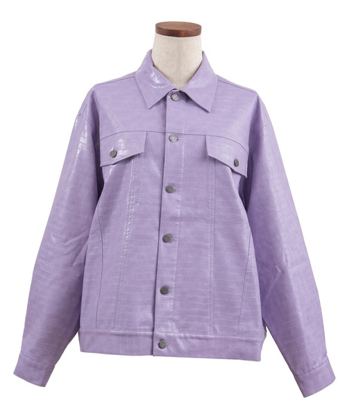 PUNYUS（プニュズ）の「フェイクレザークロコジャケット（その他アウター・レディース・ライトパープル/ブラック・1/2/3/4）」の16枚目の写真