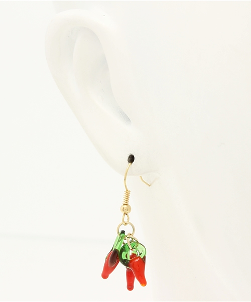 チャイハネ（チャイハネ）の「【チャイハネ】チリペッパーピアス（ピアス（両耳用）・レディース・グリーン/レッド/イエロー/カラフル/ピンク・FREE）」の7枚目の写真