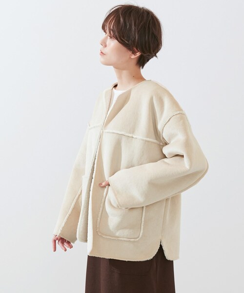 SHOO・LA・RUE（シューラルー）の「◆カットコール裏ボアブルゾン（ブルゾン・レディース・ブラウン系その他/ナチュラル・00）」の10枚目の写真