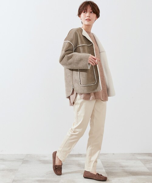 SHOO・LA・RUE（シューラルー）の「◆カットコール裏ボアブルゾン（ブルゾン・レディース・ブラウン系その他/ナチュラル・00）」の12枚目の写真