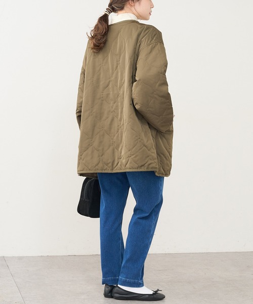 PUAL CE CIN（ピュアルセシン）の「波キルトノーカラージャケット（ノーカラージャケット・レディース・ブラック/カーキブラウン/ライトカーキ・FREE）」の20枚目の写真
