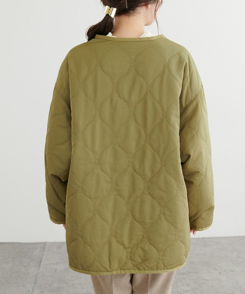 PUAL CE CIN（ピュアルセシン）の「波キルトノーカラージャケット（ノーカラージャケット・レディース・ブラック/カーキブラウン/ライトカーキ・FREE）」の21枚目の写真
