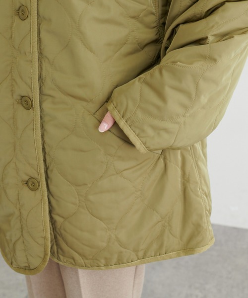 PUAL CE CIN（ピュアルセシン）の「波キルトノーカラージャケット（ノーカラージャケット・レディース・ブラック/カーキブラウン/ライトカーキ・FREE）」の18枚目の写真