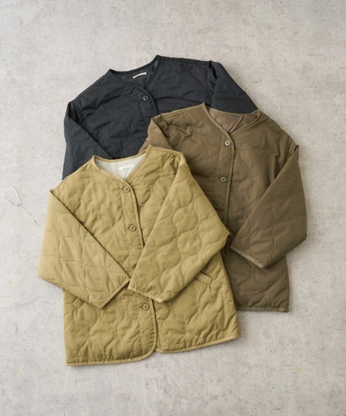 PUAL CE CIN（ピュアルセシン）の「波キルトノーカラージャケット（ノーカラージャケット・レディース・ブラック/カーキブラウン/ライトカーキ・FREE）」の19枚目の写真