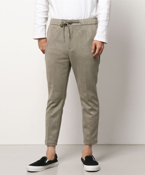 【セール】《フェイクスエード》スリムテーパードスラックス（スラックス）｜B.I.D.（ビーアイディー）