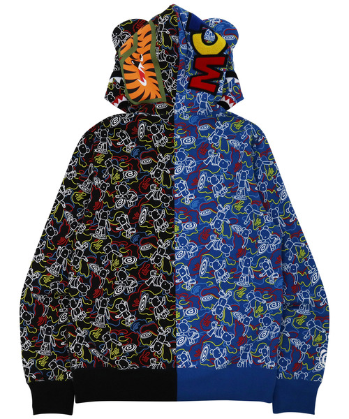 BE@RBRICK（ベアブリック）の「BE@RBRICK CAMO BE@R SHARK HALF FULL ZIP HOODIE（パーカー・メンズ・マルチ・LARGE/MEDIUM/XX-LARGE/SMALL/X-LARGE）」の4枚目の写真