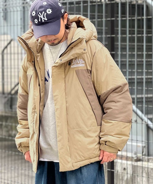 セール】《Javaジャバコラボ》極暖、異素材パネルフェイクダウン