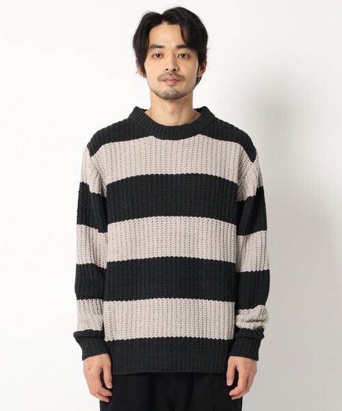 BASECONTROL(ベースコントロール)の「◆ポリエステル モールヤーン 畦編み クルーネックニット(ニット/セーター・メンズ・ライトグリーン系/サックスブルー/グレー系その他/キャメル/グレー/ライトグリーン・03/02/04)」の7枚目の写真