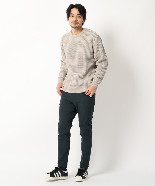 BASECONTROL(ベースコントロール)の「◆ポリエステル モールヤーン 畦編み クルーネックニット(ニット/セーター・メンズ・ライトグリーン系/サックスブルー/グレー系その他/キャメル/グレー/ライトグリーン・03/02/04)」の18枚目の写真